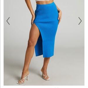 NEW Knit Side Split MIDI Skirt